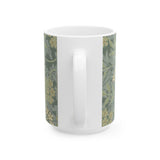 William Morris-Inspired Ceramic Mug - Jasmine Pattern (11oz & 15oz) - Free Shipping Included