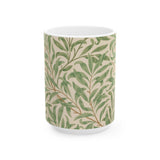 William Morris-Inspired Ceramic Mug - Vintage Willow Bough Pattern (11oz & 15oz) - Free Shipping