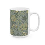 William Morris-Inspired Ceramic Mug - Jasmine Pattern (11oz & 15oz) - Free Shipping Included