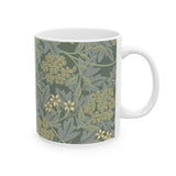 William Morris-Inspired Ceramic Mug - Jasmine Pattern (11oz & 15oz) - Free Shipping Included