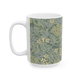 William Morris-Inspired Ceramic Mug - Jasmine Pattern (11oz & 15oz) - Free Shipping Included