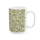 William Morris-Inspired Ceramic Mug - Vintage Willow Bough Pattern (11oz & 15oz) - Free Shipping