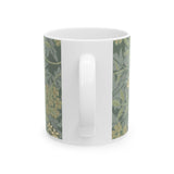 William Morris-Inspired Ceramic Mug - Jasmine Pattern (11oz & 15oz) - Free Shipping Included