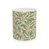William Morris-Inspired Ceramic Mug - Vintage Willow Bough Pattern (11oz & 15oz) - Free Shipping