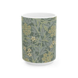William Morris-Inspired Ceramic Mug - Jasmine Pattern (11oz & 15oz) - Free Shipping Included