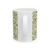 William Morris-Inspired Ceramic Mug - Vintage Willow Bough Pattern (11oz & 15oz) - Free Shipping